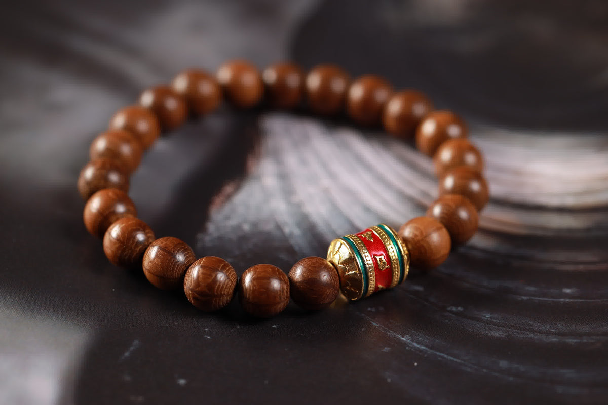 Six Paramitas Wood & Mantra Bracelet