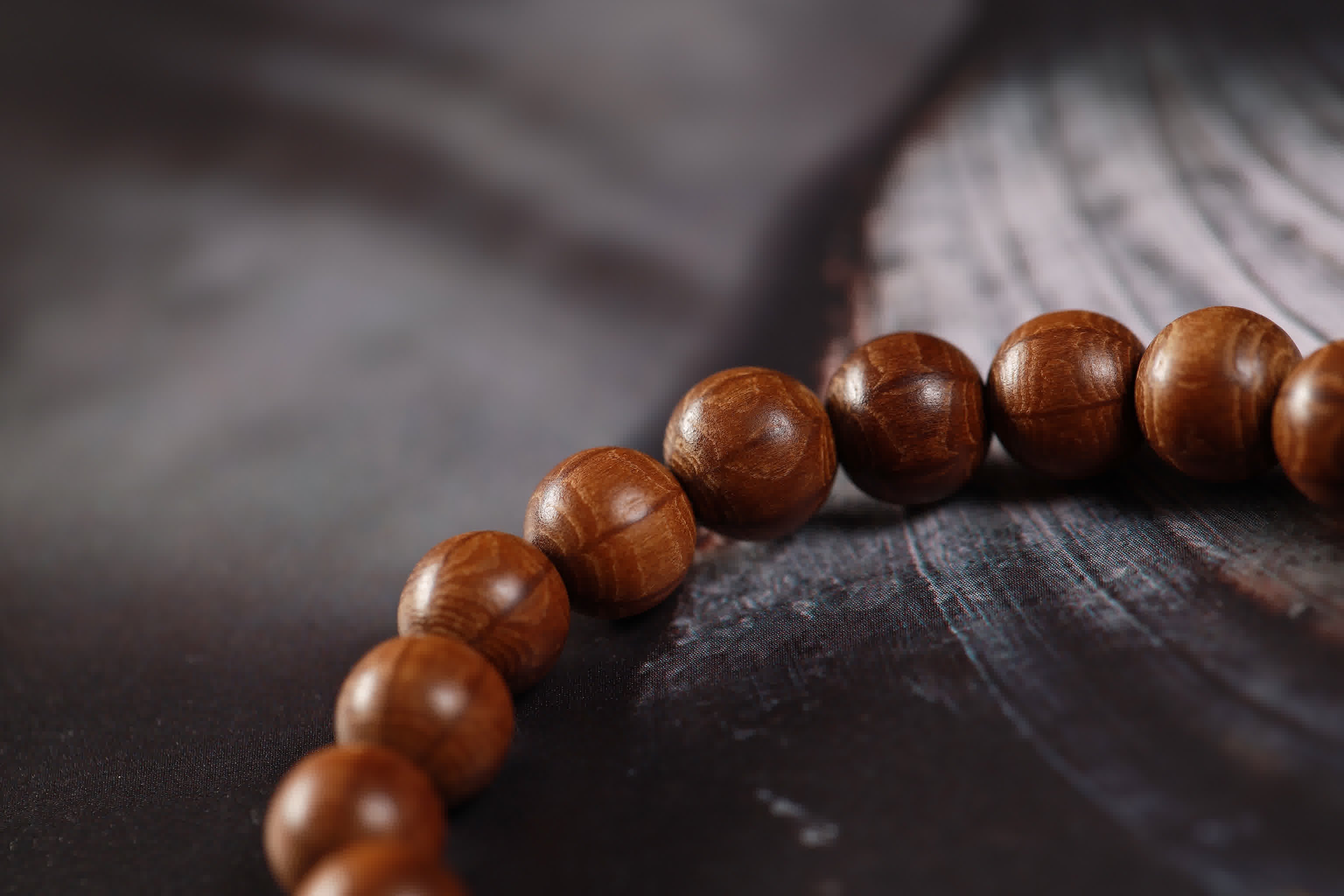Six Paramitas Wood & Mantra Bracelet