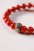 Red Coral Woven Bead Bracelet — product image 3