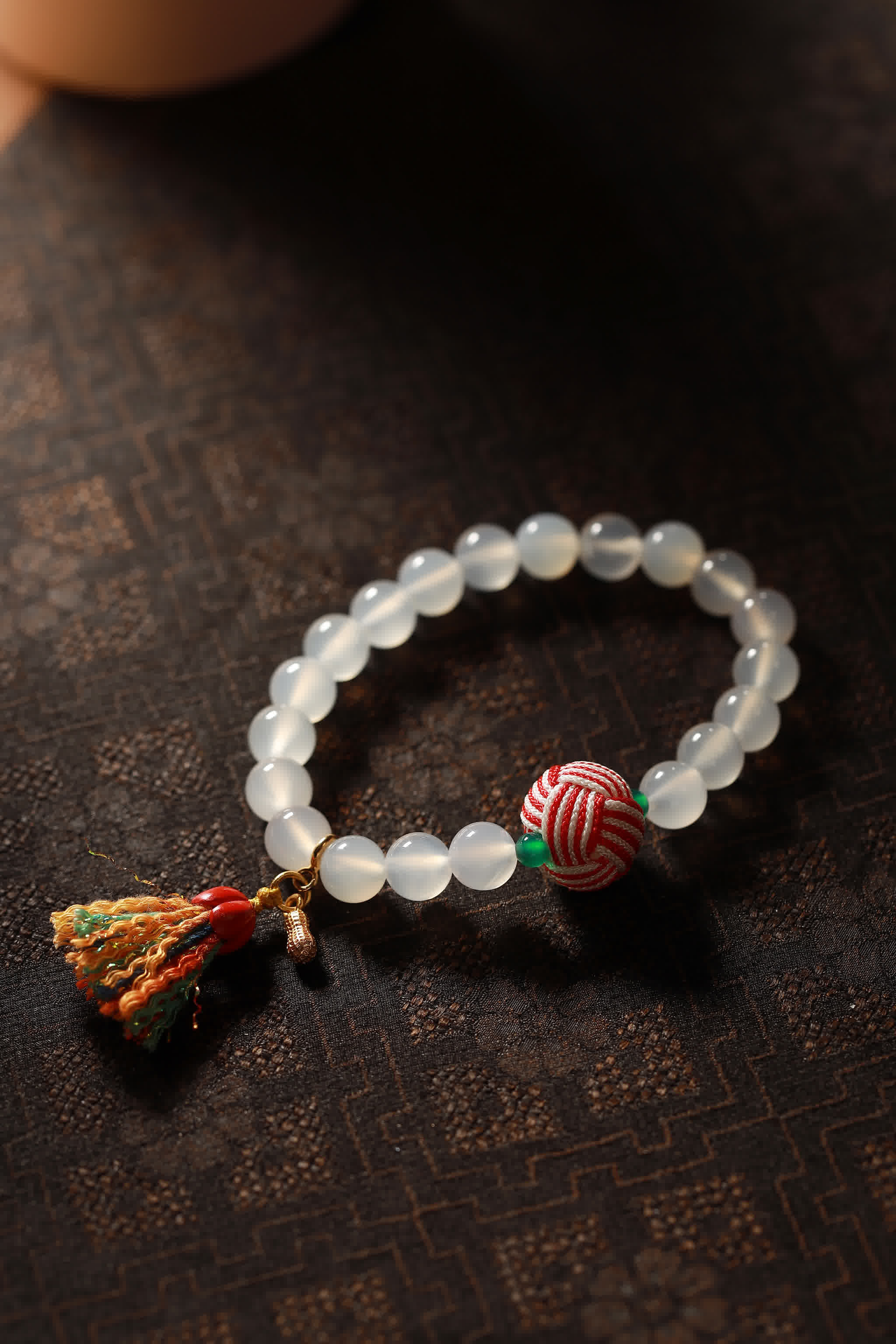 Obsidian Veil Dragon Vein Agate Bracelet