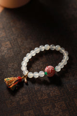 Obsidian Veil Dragon Vein Agate Bracelet