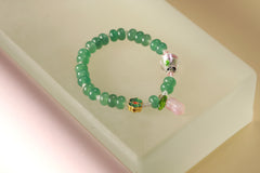 Emerald Glaze Green Jade & Enamel Bracelet