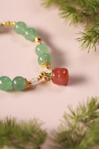 Emerald Forest Green Jade Wrap Bracelet – Image 3