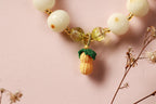 White Jade Beaded Bracelet with Pineapple Charm — product image 2