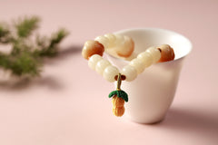 Lotus Serenity White Jade Bodhi Bracelet