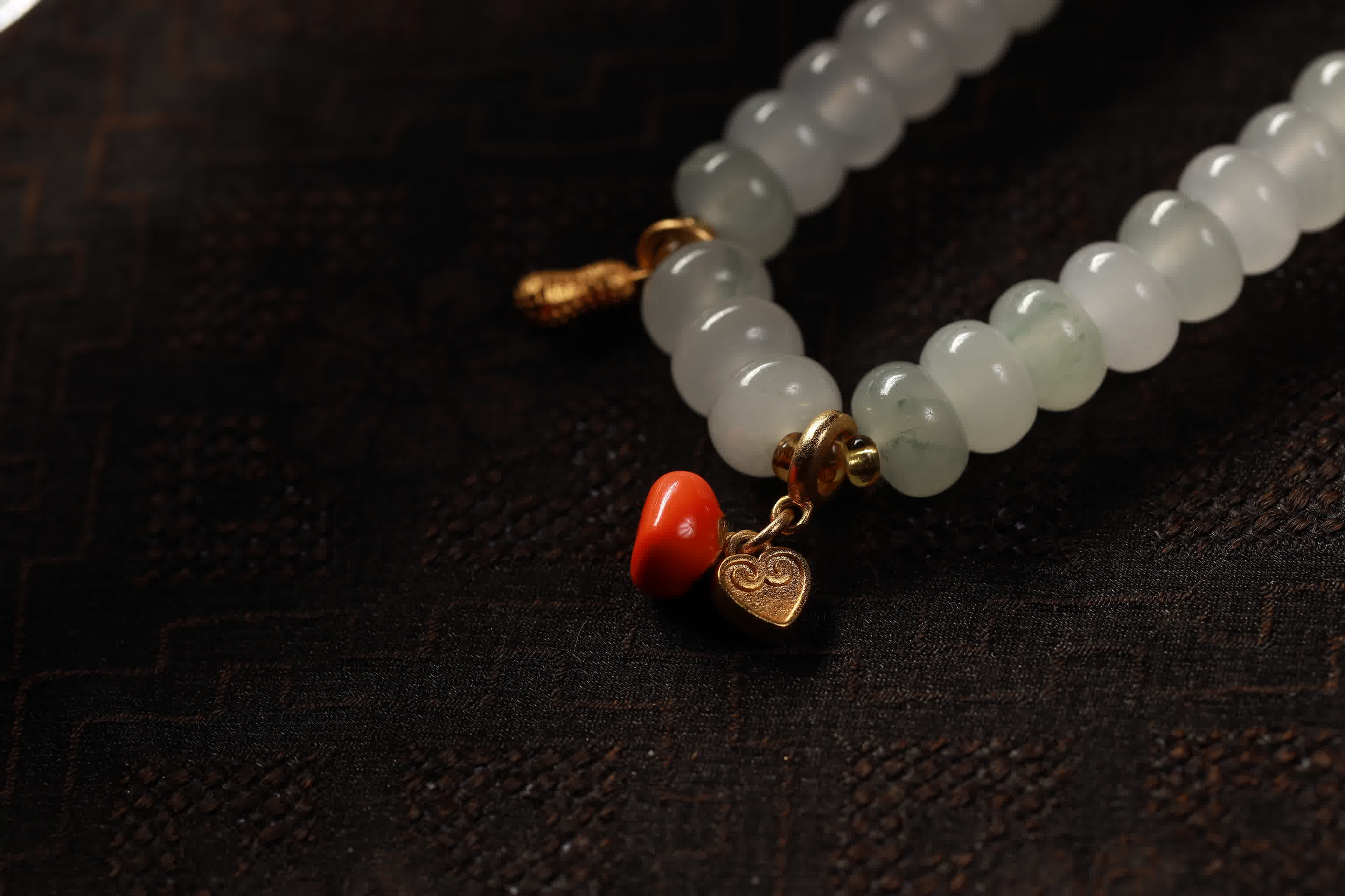 Triple Harmony Green Jade Bamboo Bracelet