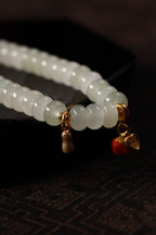 Triple Harmony Green Jade Bamboo Bracelet – Image 3
