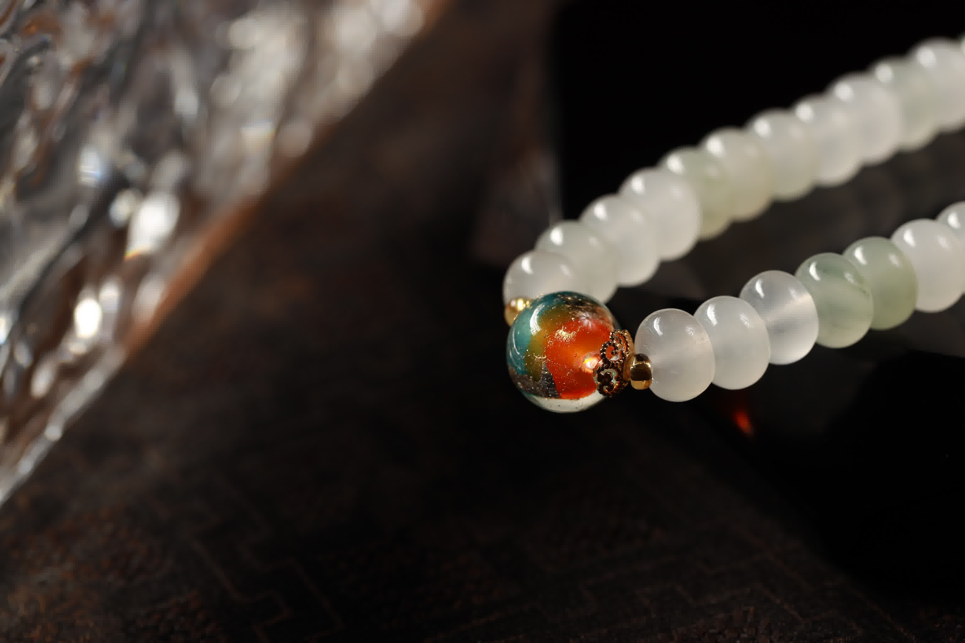 Triple Harmony Green Jade Bamboo Bracelet