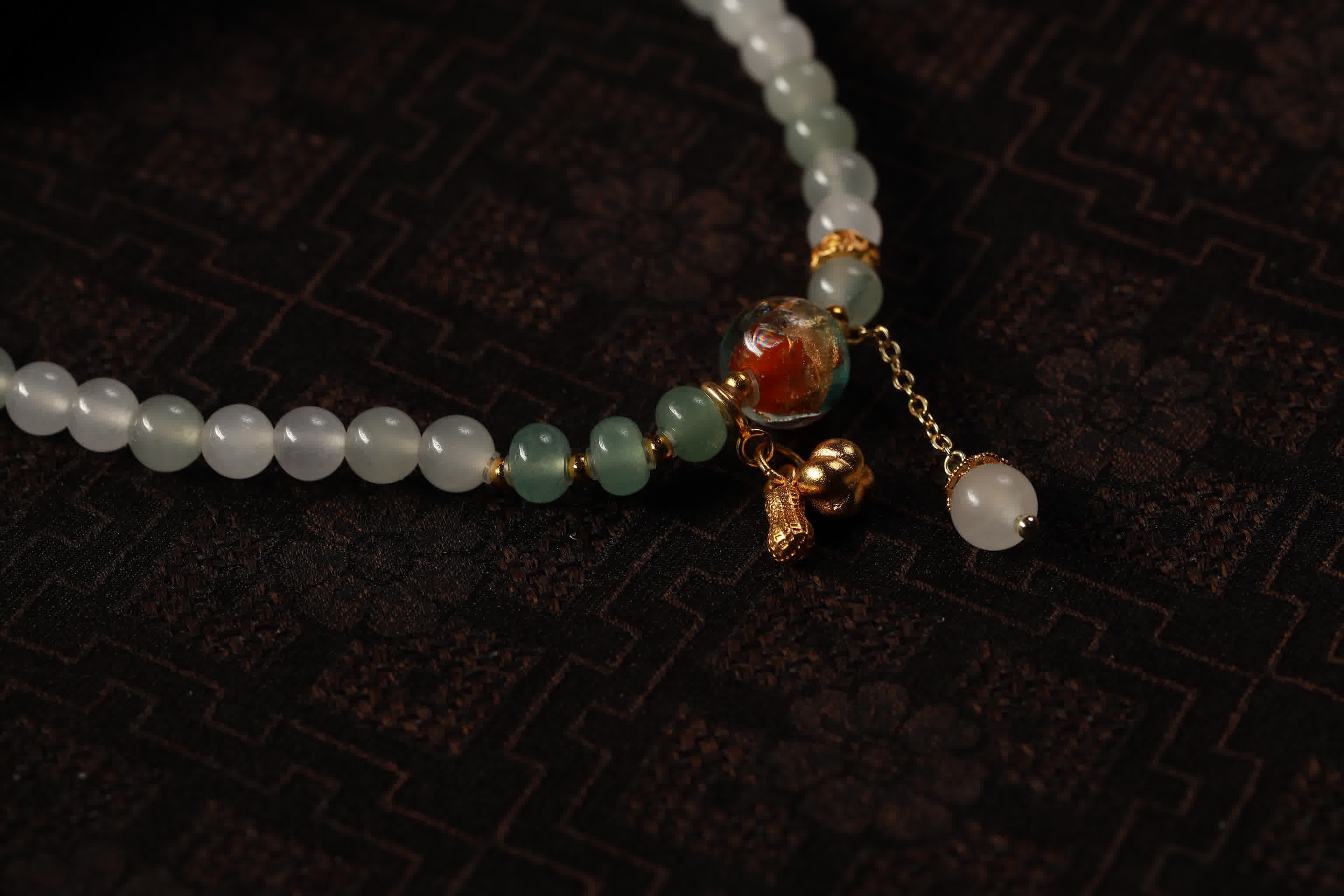 Dunhuang Radiance Green Jade Multi-Loop Bracelet