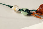 Carved Wood Gourd & Bamboo Bell Hanging Charm — product image 3