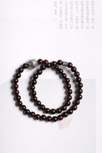 Black Beaded Bracelet with Silver Charms — product image 2