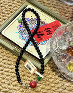 Black Beaded Bracelet with Multicolor Charms | Style XYZT0757 — product image 2