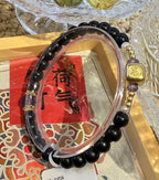Black Beaded Bracelet with Purple Accents — product image 2
