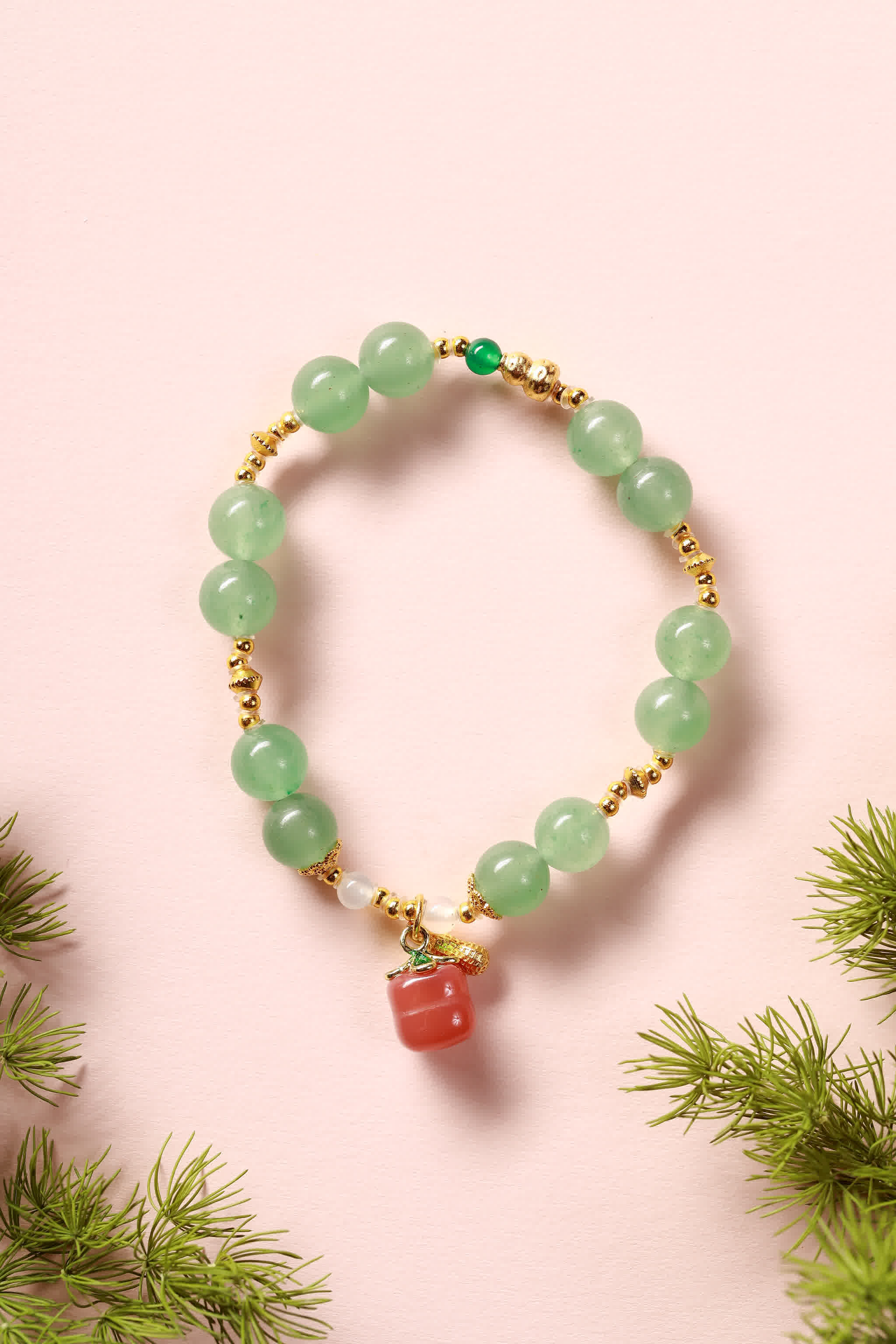 Emerald Forest Green Jade Wrap Bracelet