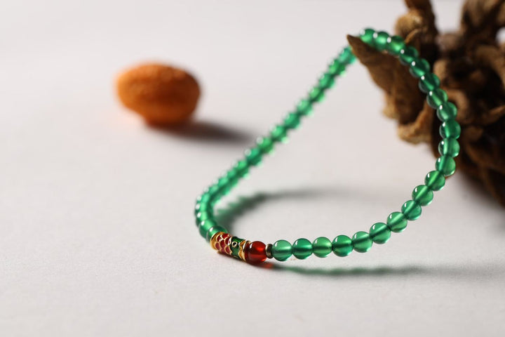 Green Agate 40-Bead Bracelet  -  Mindful Gift