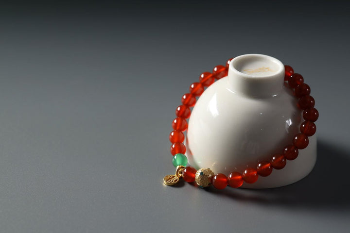 Mindful Red Agate Bracelet  -  Meaningful Gift