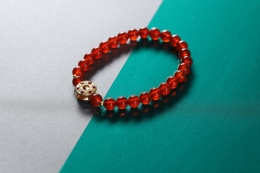 Red Agate Blessing Bracelet - SCHMN0006