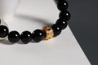 Black Obsidian Beaded Bracelet with Gold Charm — product image 2