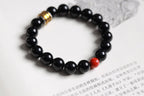 Black Beaded Bracelet with Red Accent — product image 1