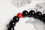 Black Beaded Bracelet with Red Accent — product image 4