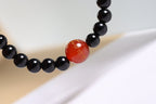 Black Beaded Bracelet with Red & Blue Accents — product image 3