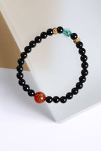 Black Beaded Bracelet with Red & Blue Accents — product image 5
