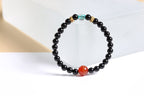 Black Beaded Bracelet with Red & Blue Accents — product image 6