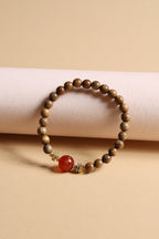Golden Nanmu Wood Blessing Bracelet - SCNM0058