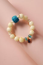 Cream Beaded Bracelet with Blue Accent — product image 2
