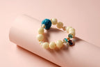 Cream Beaded Bracelet with Blue Accent — product image 3