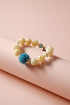 Cream Beaded Bracelet with Blue Accent — product image 4
