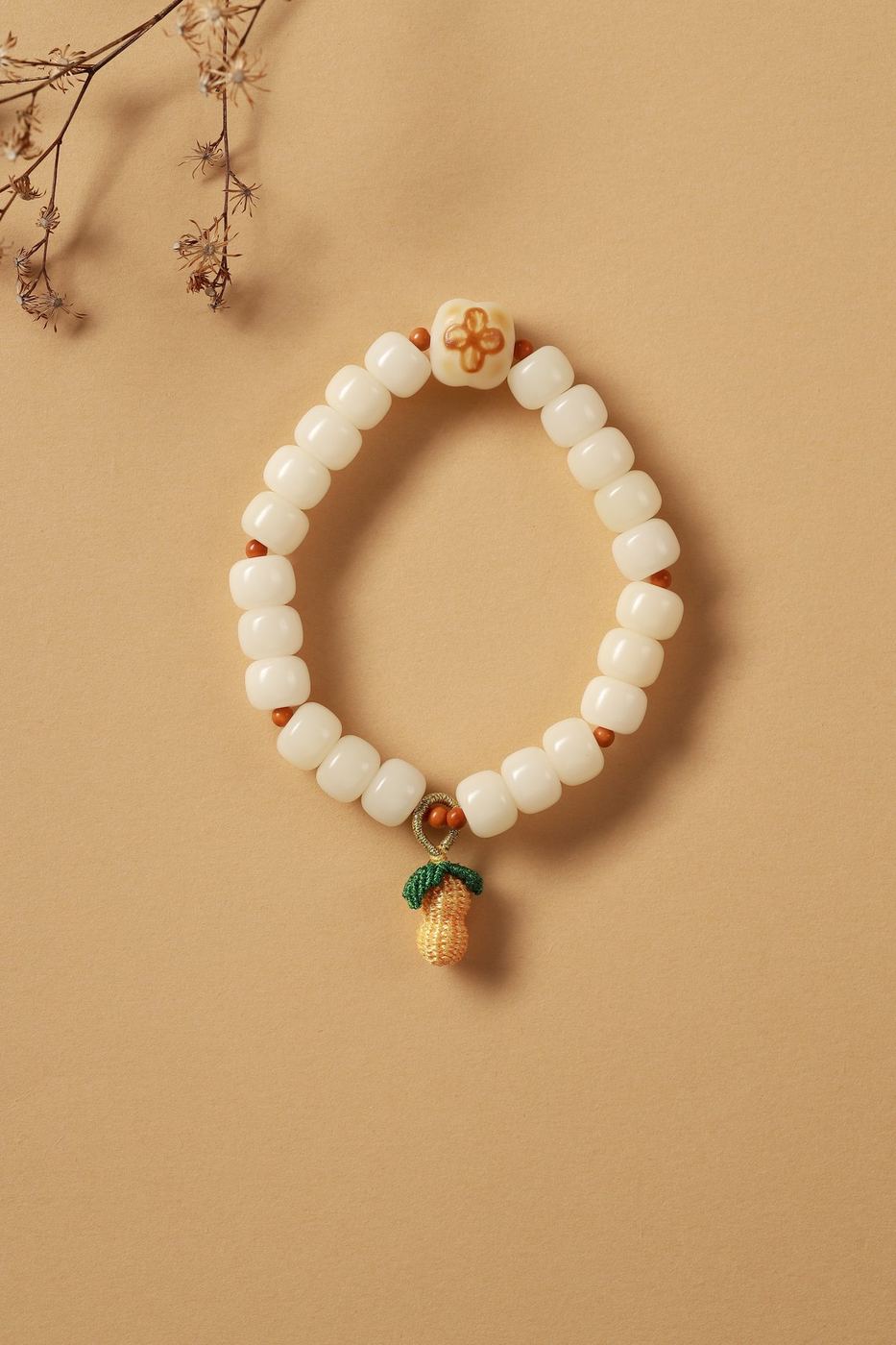 White Jade Bodhi Blessing Bracelet - SCPTG0015