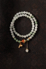 Dunhuang Radiance Green Jade Multi-Loop Bracelet