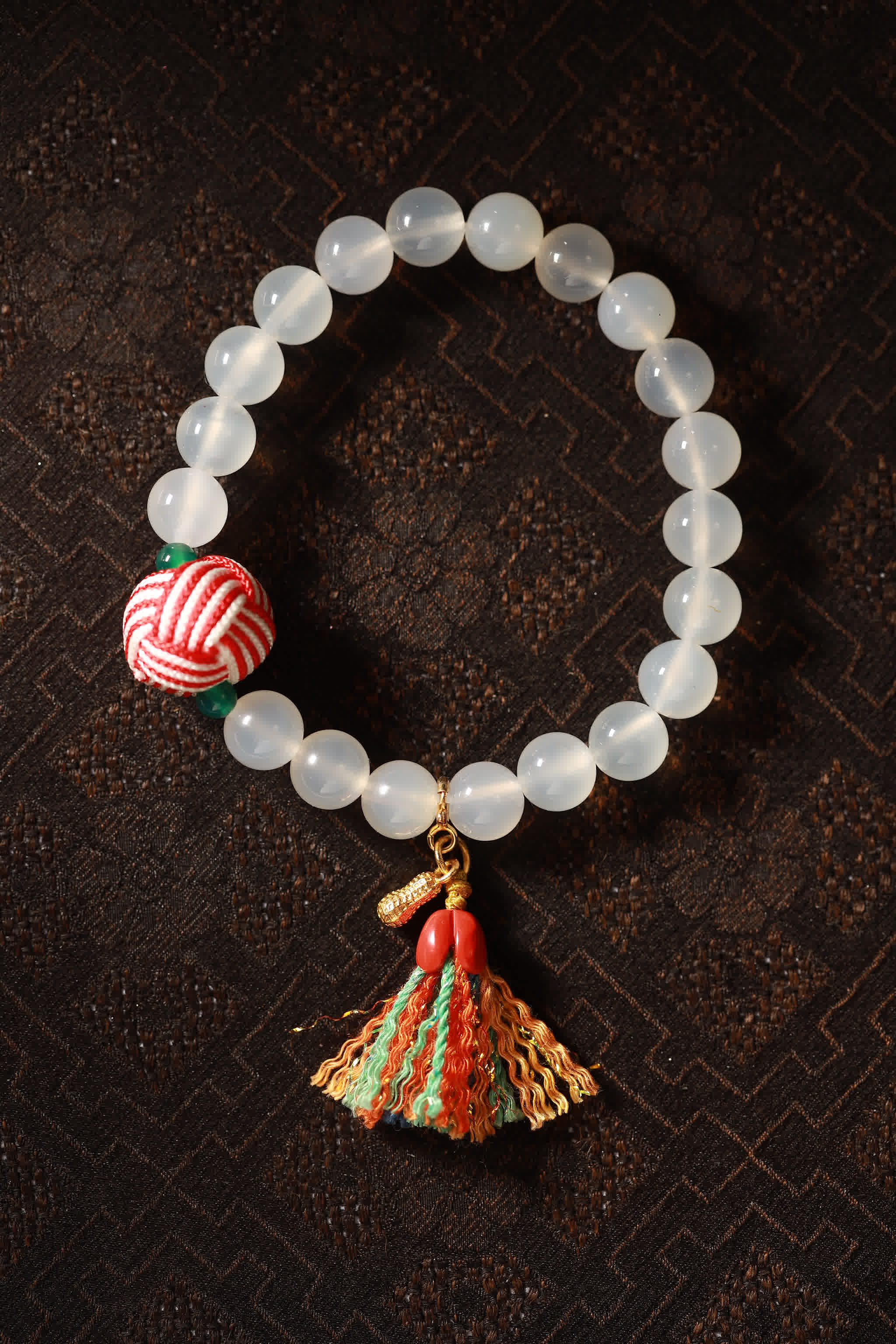 Obsidian Veil Dragon Vein Agate Bracelet