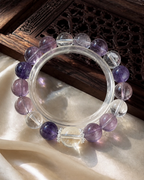 Amethyst and Clear Quartz Bracelet - GPT clean flatlay