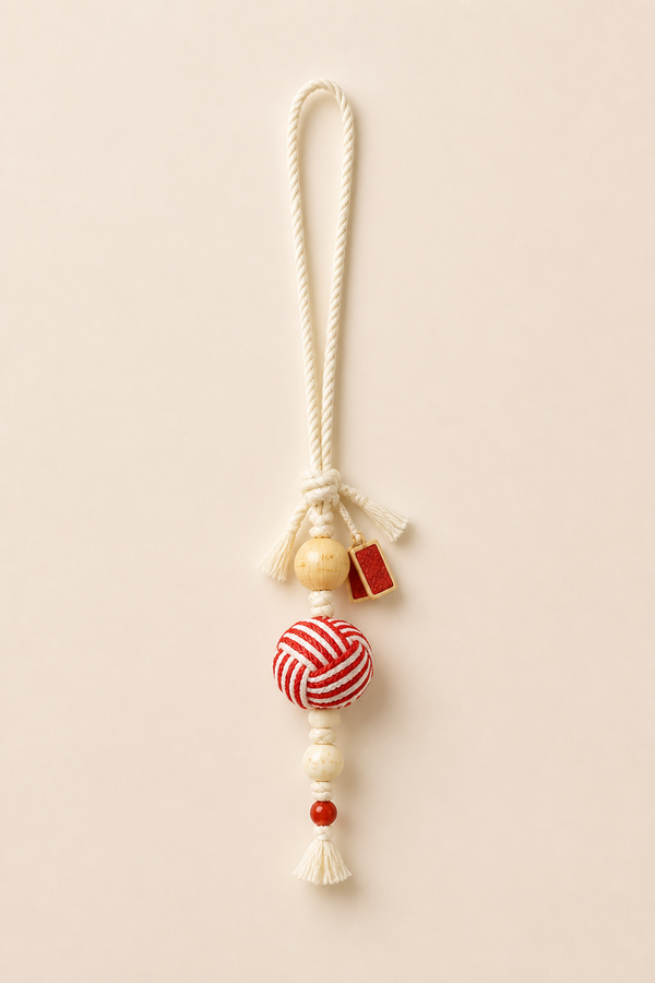 Bamboo & Double Seals Woven Cord Charm