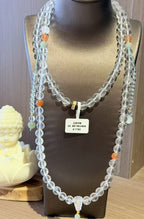Clear Crystal Beaded Necklace with Jade Pendant — product image 5