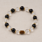 Black & Clear Gemstone Beaded Bracelet — product image 1