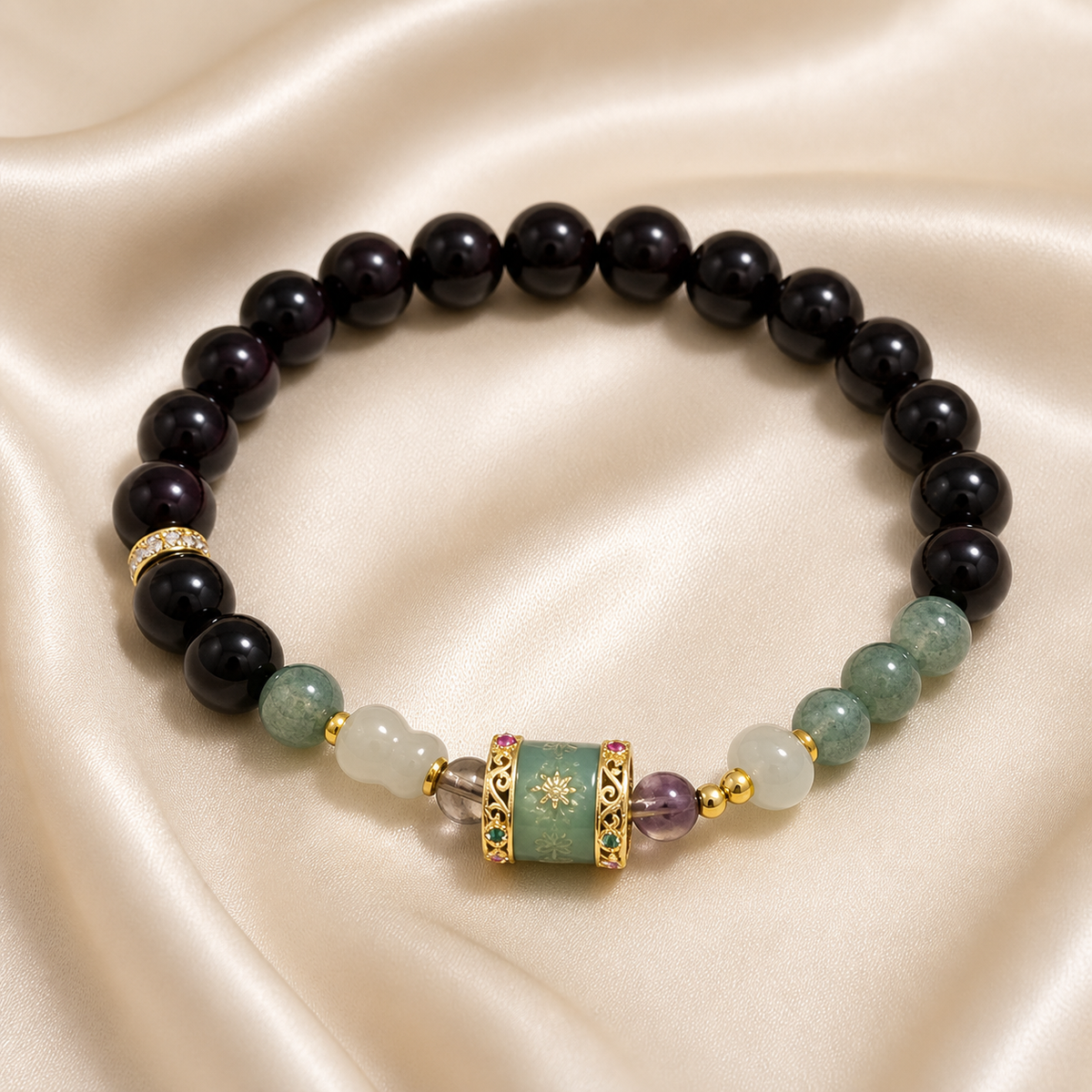 Black & Green Beaded Bracelet | Style XYZT0753 — product image 1