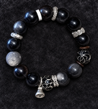 Black Beaded Bracelet with Silver Charms | Thoughtful Gift - product image 4