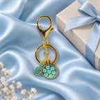 Blue Floral Zodiac Keychain Charm - product image 2