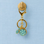 Blue Floral Zodiac Keychain Charm - product image 4