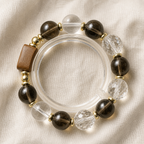 Black and Clear Gemstone Beaded Bracelet