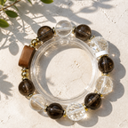 Black and Clear Gemstone Beaded Bracelet
