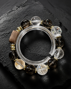 Black and Clear Gemstone Beaded Bracelet
