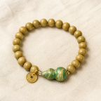 Fortune Wheel Green Sandalwood Gourd Bracelet — product image 2