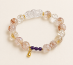 Clear Crystal Beaded Bracelet with Purple Accent — product image 1