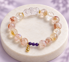 Clear crystal bracelet with purple accent - editorial view