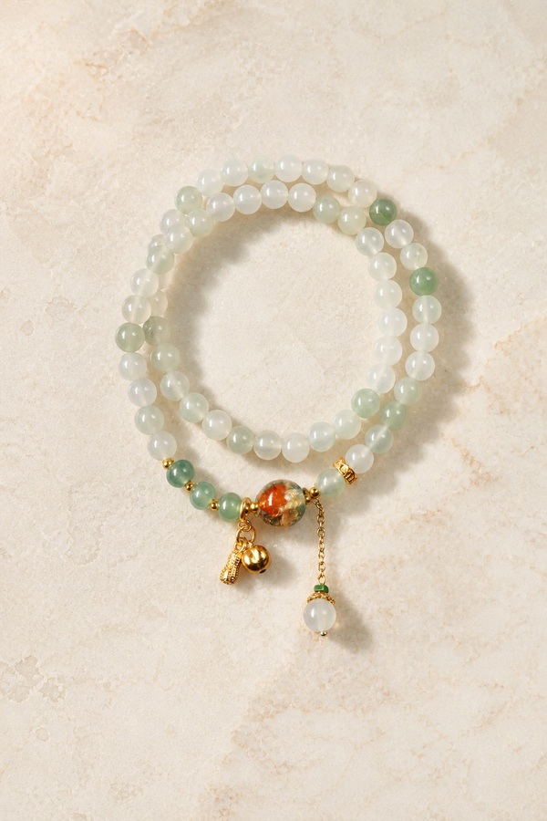 Dunhuang Green Jade Multi-Loop Bracelet | Meaningful Gift