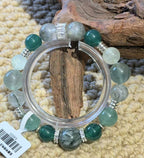 Green & Gray Crystal Beaded Bracelet — product image 2